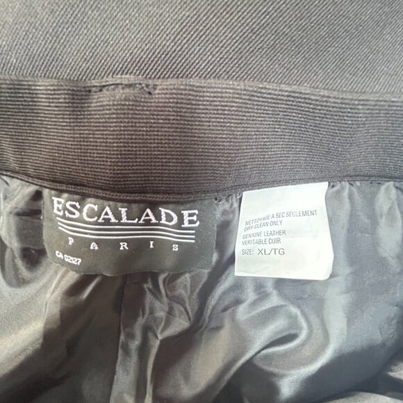 New Escalade Paris Womens High Rise Black Leather/Fabric Pants XL Elastic Waist - Picture 3 of 10
